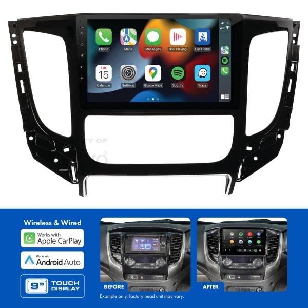 AMAMB8 9" Multimedia receiver to suit Mitsubishi triton 2016-2018 - auto climate / non-amplified