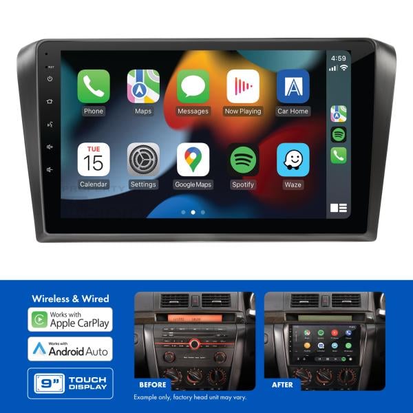 AMAMZ6 9" Multimedia receiver to suit Mazda 3 2004-2009 - non-amplified