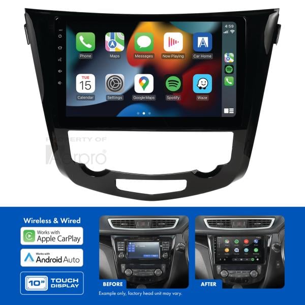 AMANI1 10" Multimedia receiver to suit Nissan qashqai 2014-2019 & x-trail 2014-on - sat nav & 360 camera models