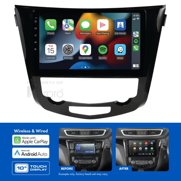 AMANI1 10" Multimedia receiver to suit Nissan qashqai 2014-2019 & x-trail 2014-on - sat nav & 360 camera models