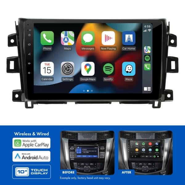 AMNI13 10" Multimedia receiver to suit Nissan navara 2015-2019 - factory navigation models