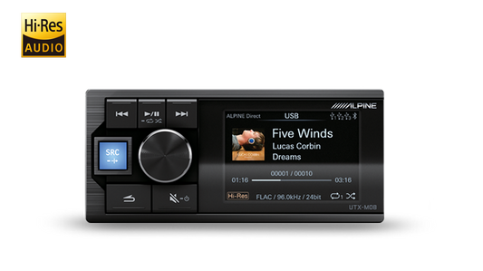 Alpine UTX-M08S – Hi-Res Audio Digital Media Player with Bluetooth Audio and Dual USB – view 2