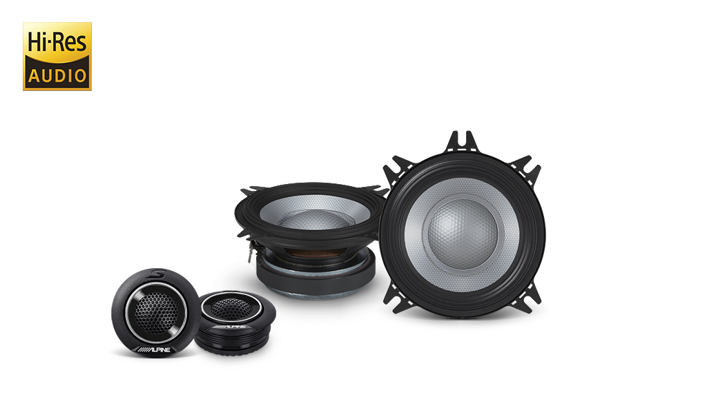 Alpine S2-S40C – S-Series 4 Inch 2-Way Hi-Res Audio Component Speaker System