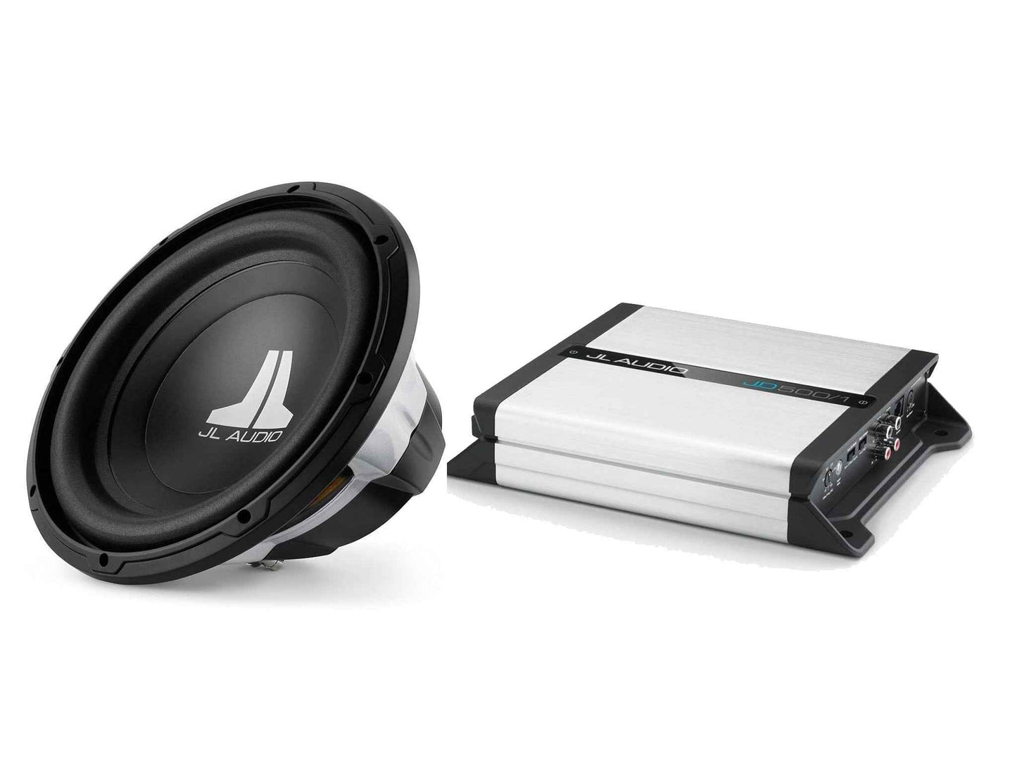 JL Audio Sub and Amp Pack featuring a high-performance subwoofer and sleek amplifier for powerful sound quality