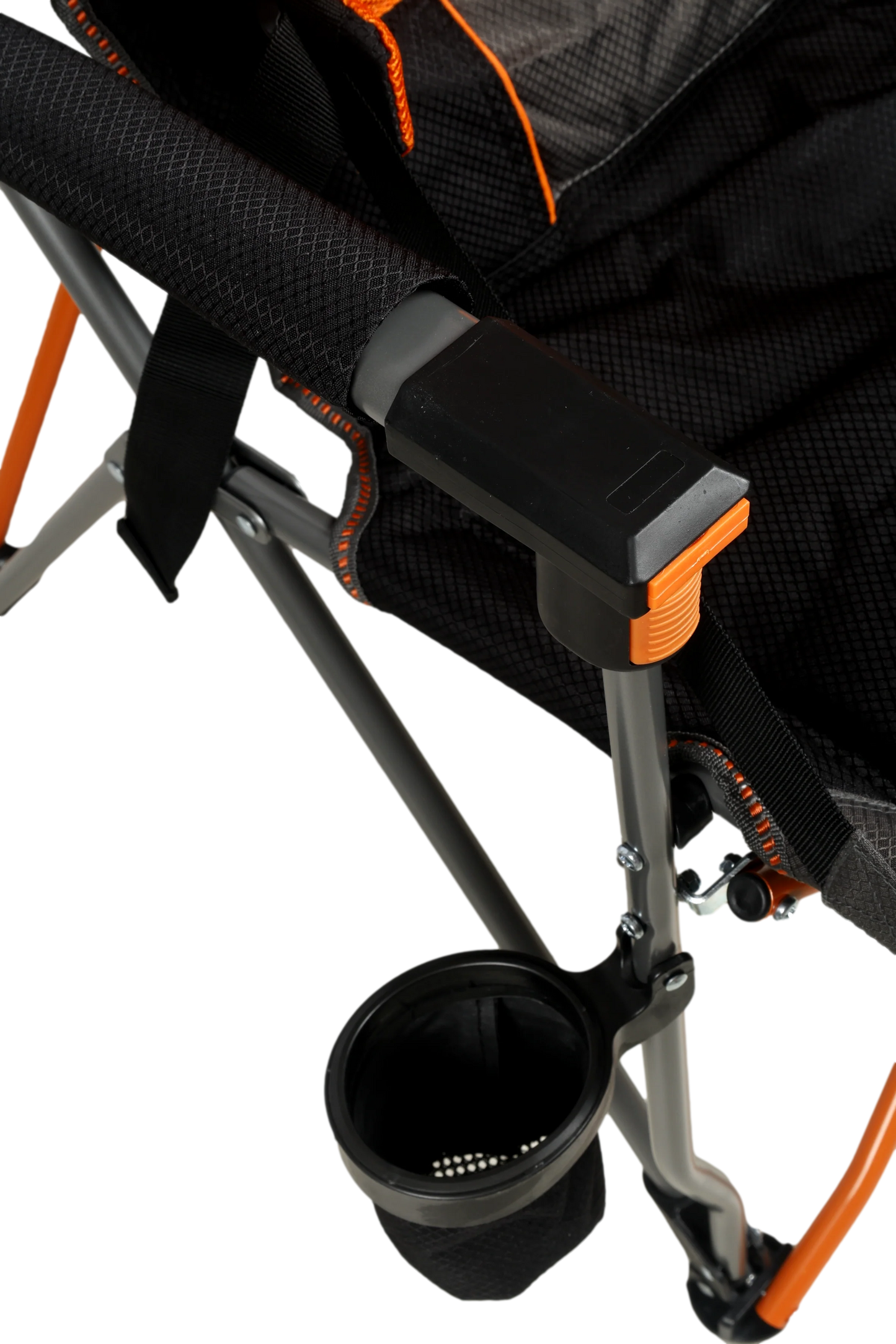 Yamba Solid Arm Camp Chair with Lumbar Support, Wine Glass Holder, Carry Bag with Shoulder Strap, Weight Rated 200kg Camping and Events