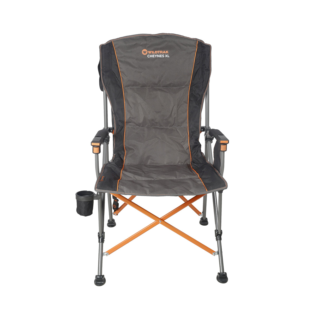 Cheynes XL Deluxe Solid Arm Camp Chair with Cushioned High Back, Wine Glass Holders, Drink Holder, Media Pocket, Self-Levelling Feet for Camping & Events, Weight Rated 200kg, Zipped Storage Pocket for Carry Bag with Shoulder Strap.