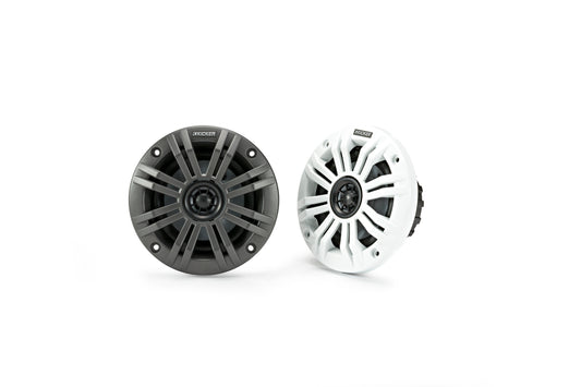 KICKER KM44 4" Marine Coaxial Speakers | 50W RMS Weatherproof Boat Audio