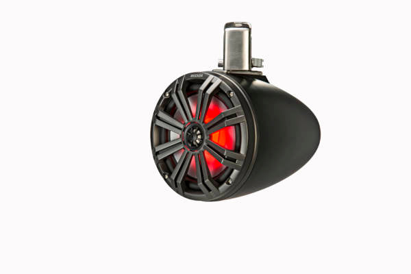 KICKER 45KMTC8 8" Marine LED Tower Speakers | Black | 150W RMS