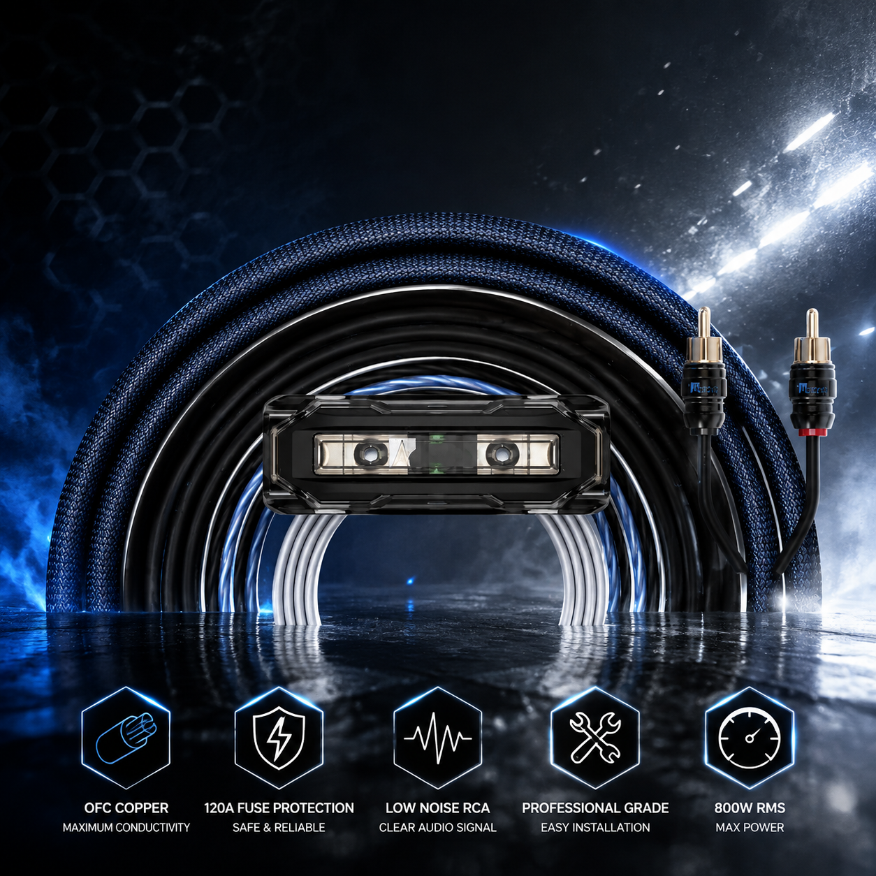Garage Audio Pro 4AWG OFC Amplifier Wiring Kit