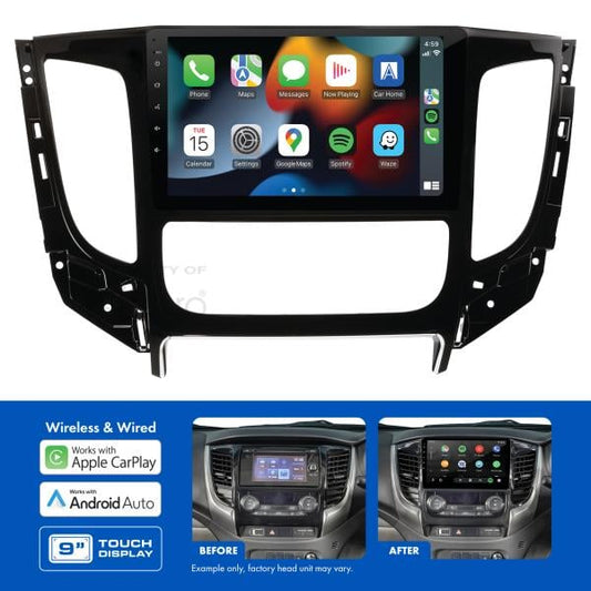 AMAMB8 9" Multimedia receiver to suit Mitsubishi triton 2016-2018 - auto climate / non-amplified