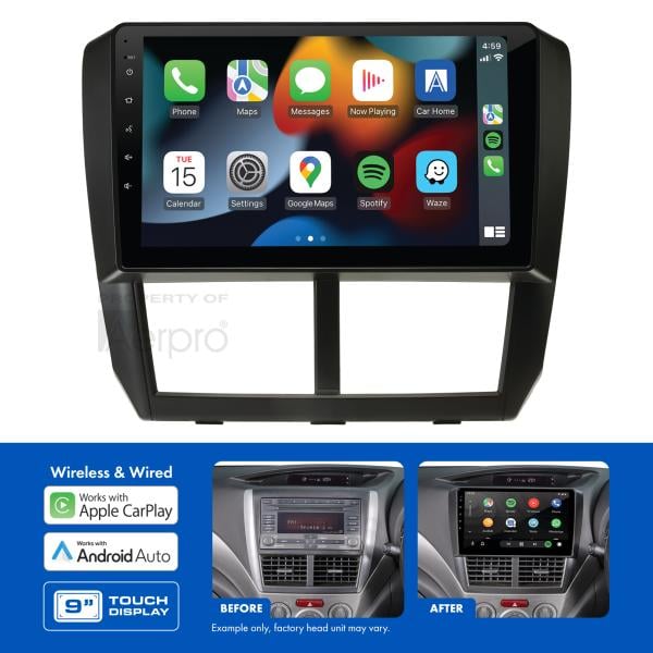 AMASU6 9" Multimedia receiver to suit Subaru forester 2011-2012 , impreza 2011 & wrx 2011-2014 - without navigation, with phone buttons