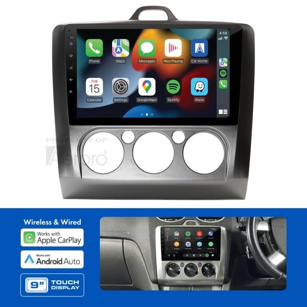 AMFO9 9" Multimedia receiver to suit Ford focus 2005-2009 - manual climate control