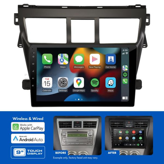 AMTO15 9" Multimedia receiver to suit Toyota yaris sedan 2005-2011 - no swc