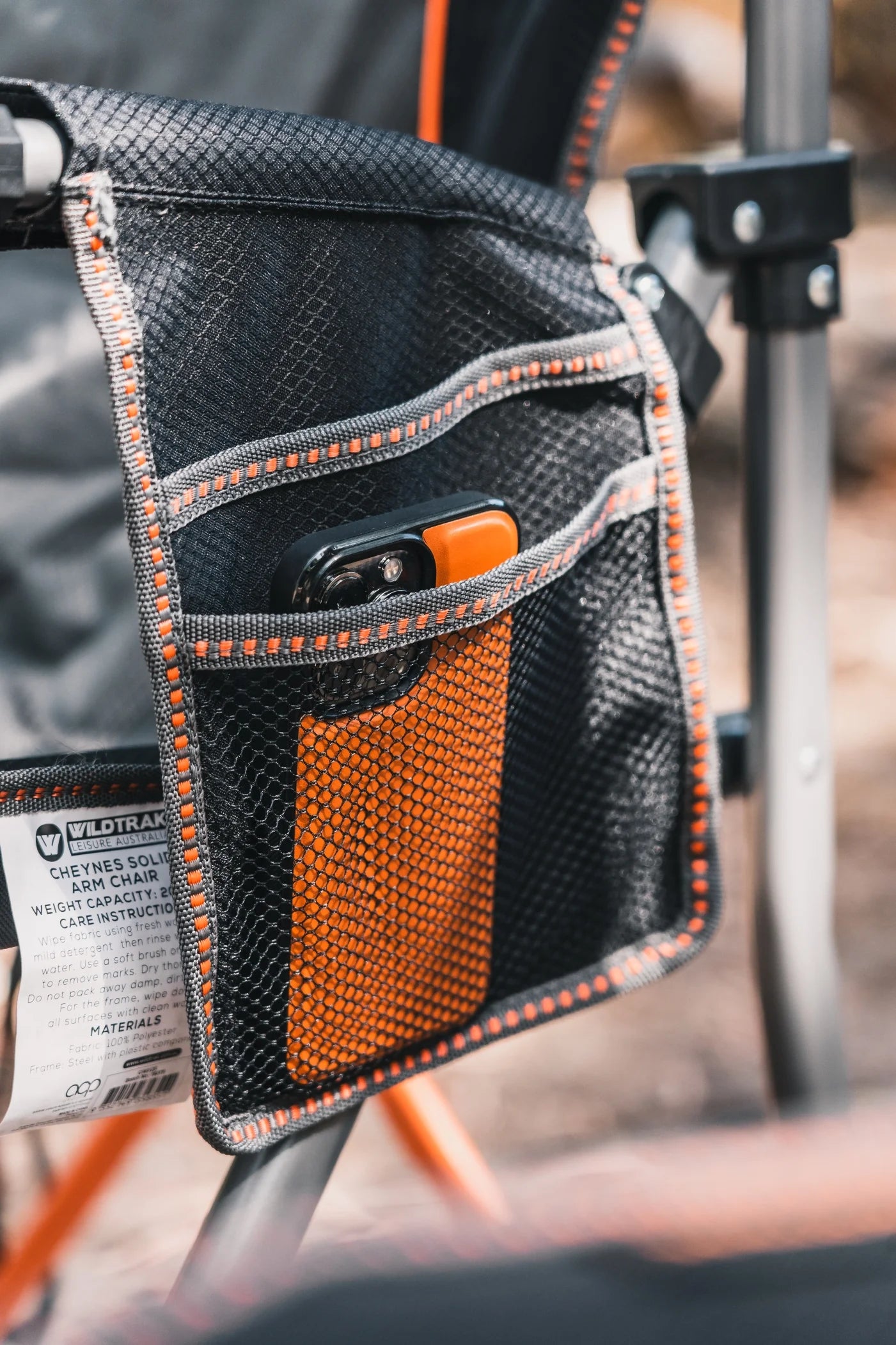 Cheynes Deluxe Solid Arm Camp Chair | High Back, Cushioned Seat | Wine Glass Holders, Media Pocket & 200kg Weight Rating