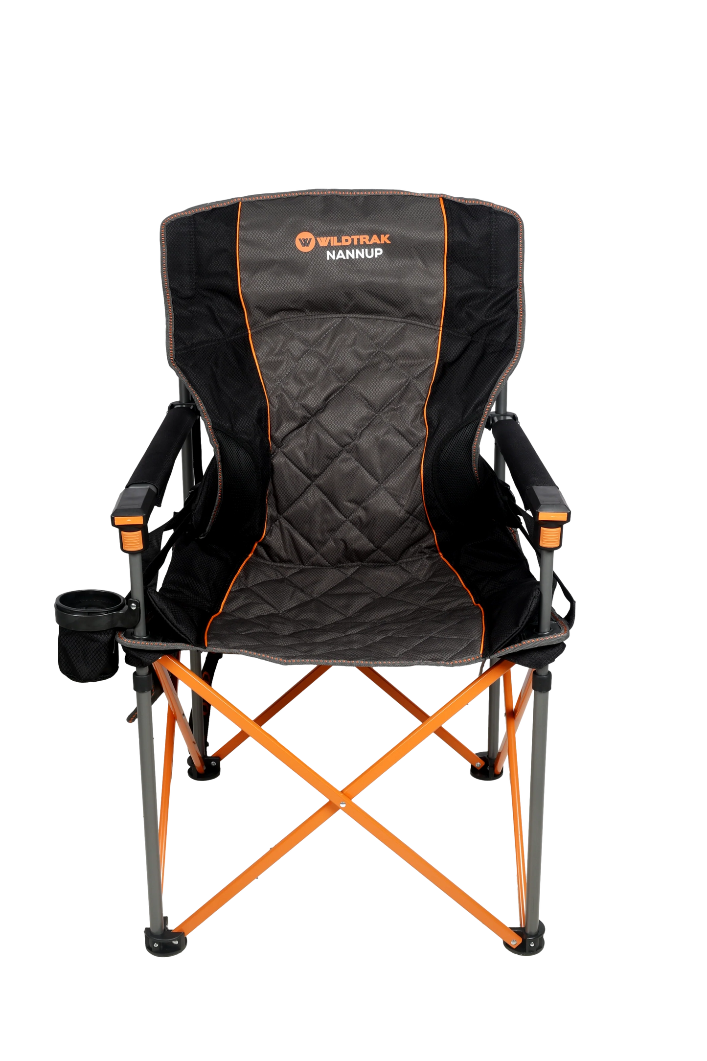 Nannup Deluxe Foldable Camp Chair, Cushioned Adjustable Lumbar Support, Wine Glass Holder, Media Storage Pocket, Zippered Storage Pocket for Carry Bag with Shoulder Strap, Weight Rated 200kg Camping and Events