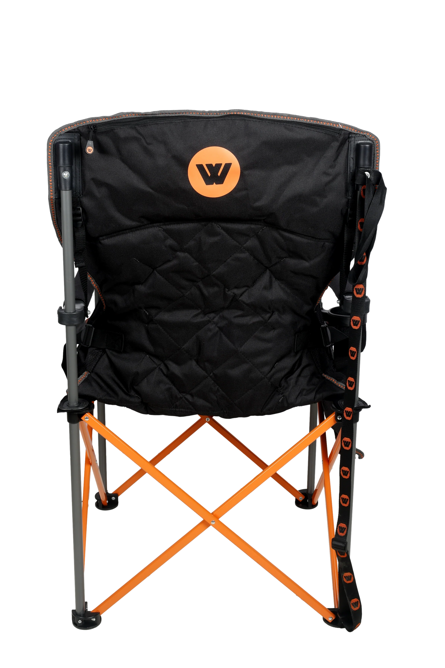 Nannup Deluxe Foldable Camp Chair, Cushioned Adjustable Lumbar Support, Wine Glass Holder, Media Storage Pocket, Zippered Storage Pocket for Carry Bag with Shoulder Strap, Weight Rated 200kg Camping and Events