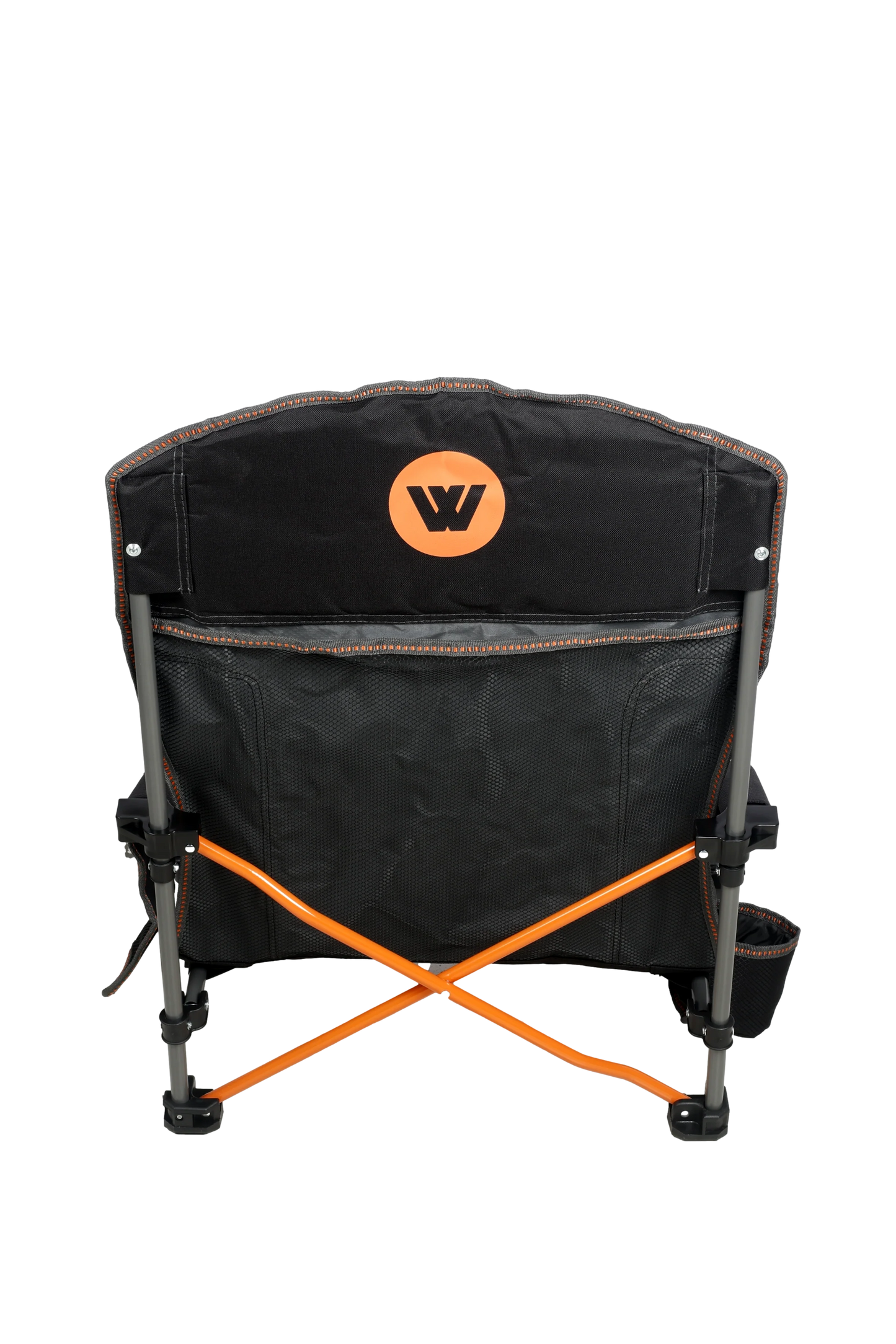 Falls Event Camp Chair, Foldable, Slight Recline, Cushioned, High Back, Drink Holder, Media Storage Pocket, Padded Arms, Low Rise, Weight Rated 135kg, Carry Bag with Shoulder Strap