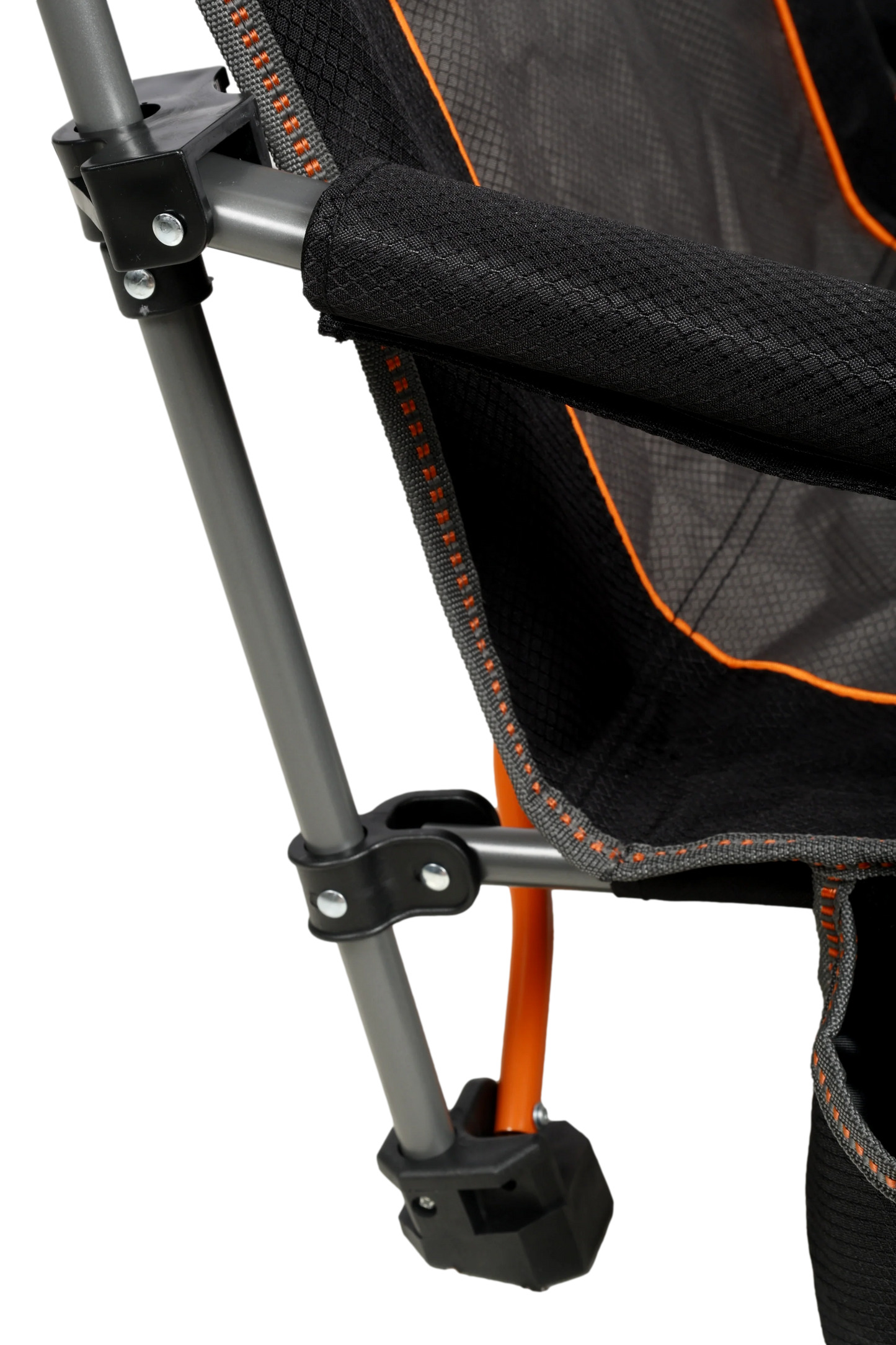 Falls Event Camp Chair, Foldable, Slight Recline, Cushioned, High Back, Drink Holder, Media Storage Pocket, Padded Arms, Low Rise, Weight Rated 135kg, Carry Bag with Shoulder Strap