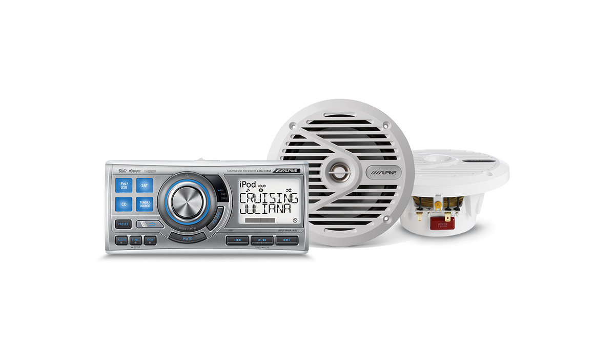 Alpine CDA-118M Marine White Speaker System