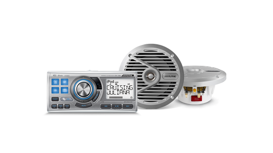 Alpine CDA-118M Marine Silver Speaker System