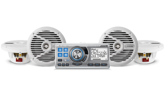 Alpine CDA-118M Marine White Complete Speaker System