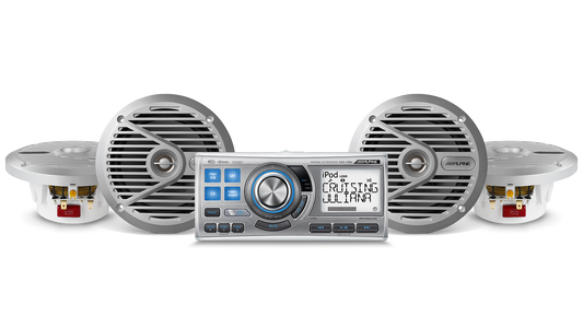 Alpine CDA-118M Marine Silver Complete Speaker System