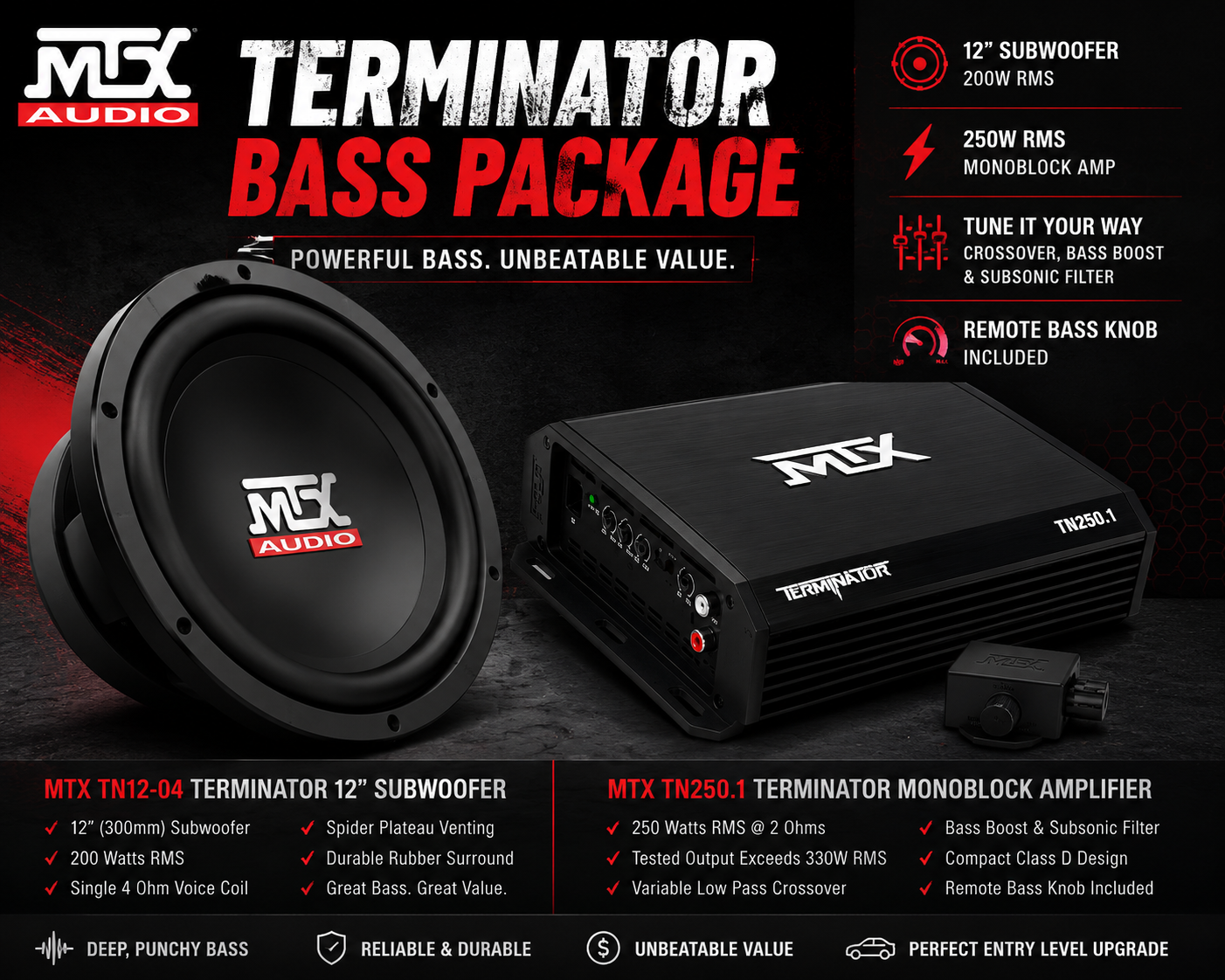 MTX Terminator Bass Package