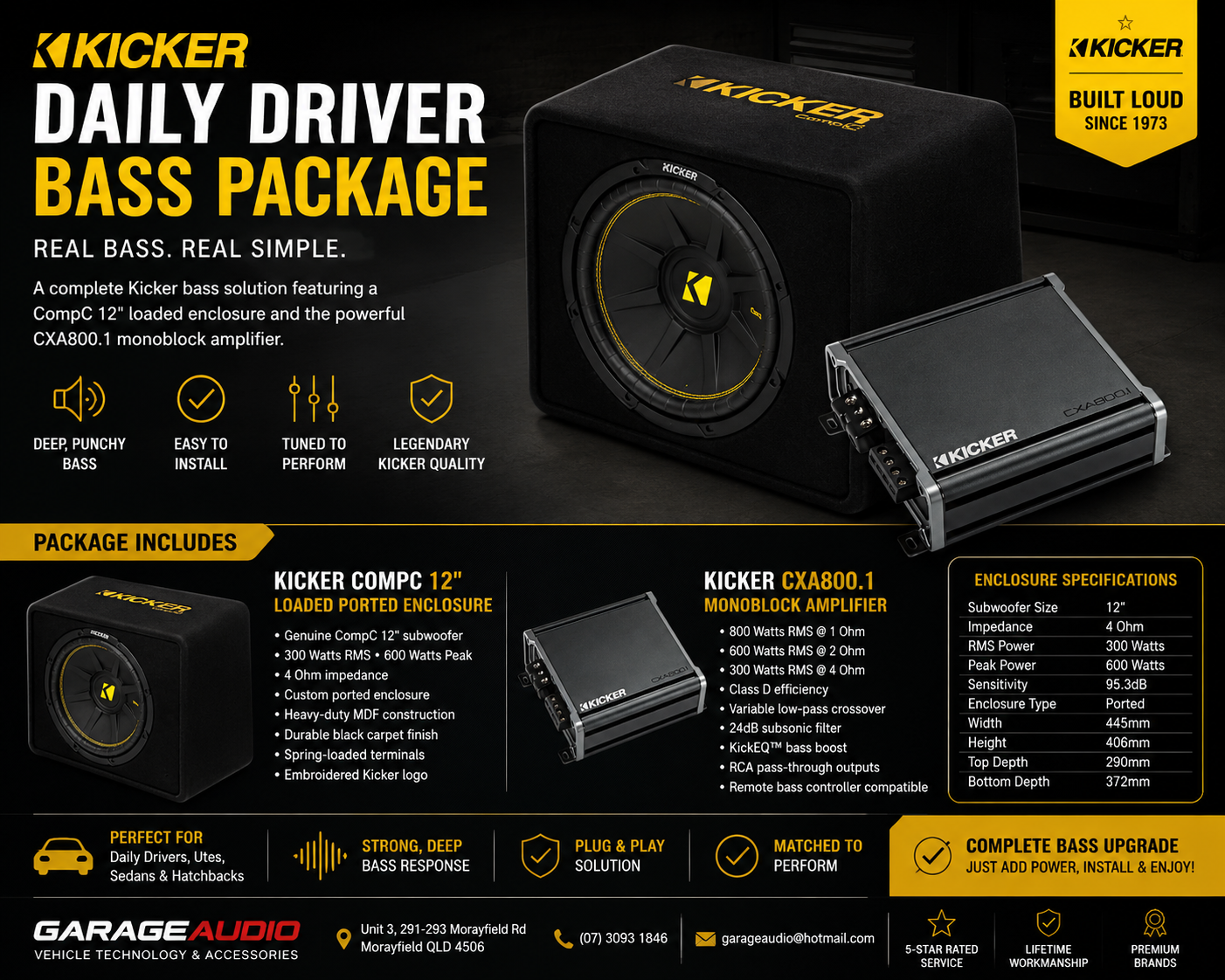 Kicker Daily Driver Bass Package