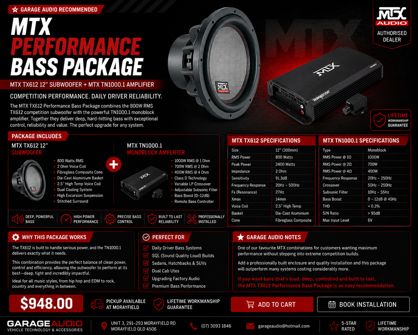MTX TX612 Performance Bass Package