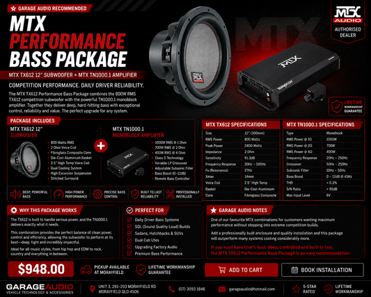 MTX TX612 Performance Bass Package