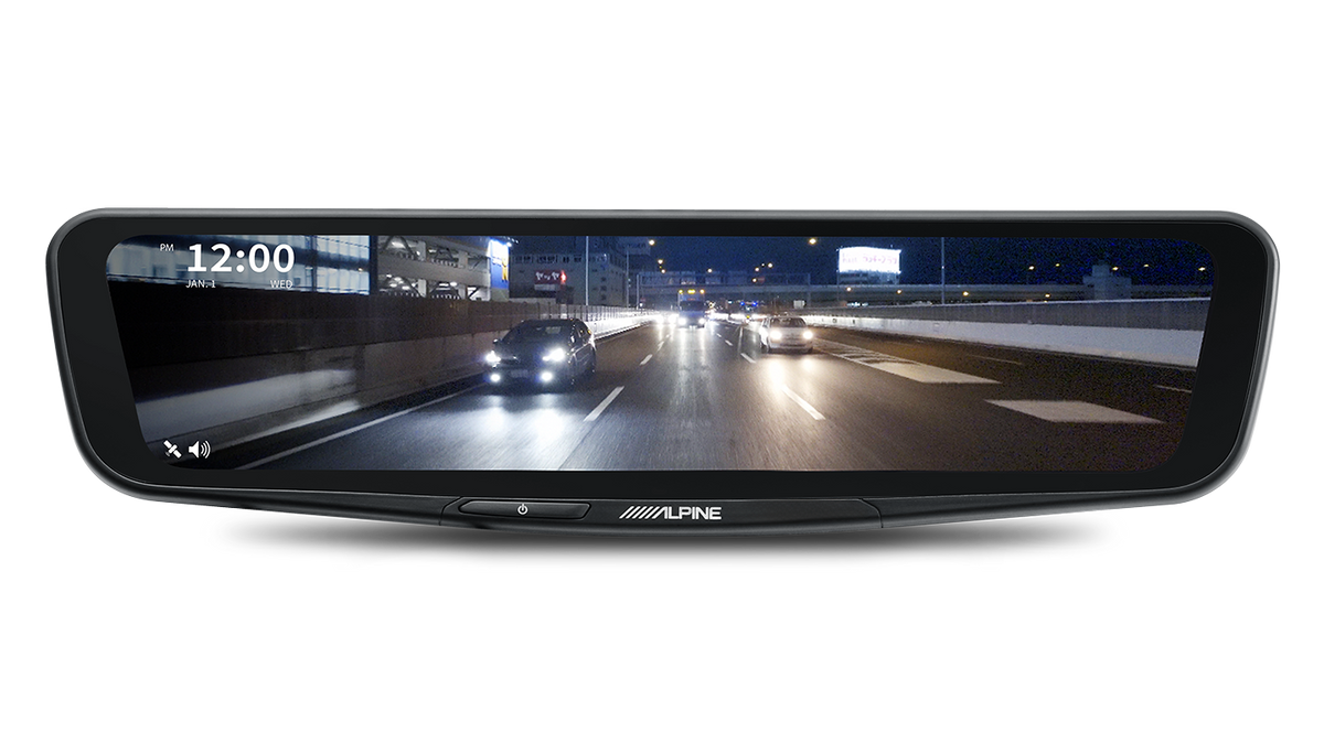 Alpine DME-R1200 – 12” Digital E-Mirror with Rear Camera – view 2