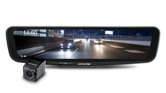 Alpine DME-R1200 – 12” Digital E-Mirror with Rear Camera