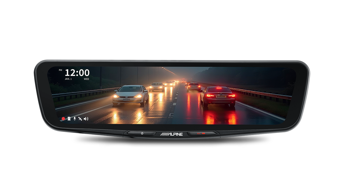 Alpine DVR-DM1000KO-IC – 10” Digital E-Mirror with Front and Rear DVR Cameras – view 2