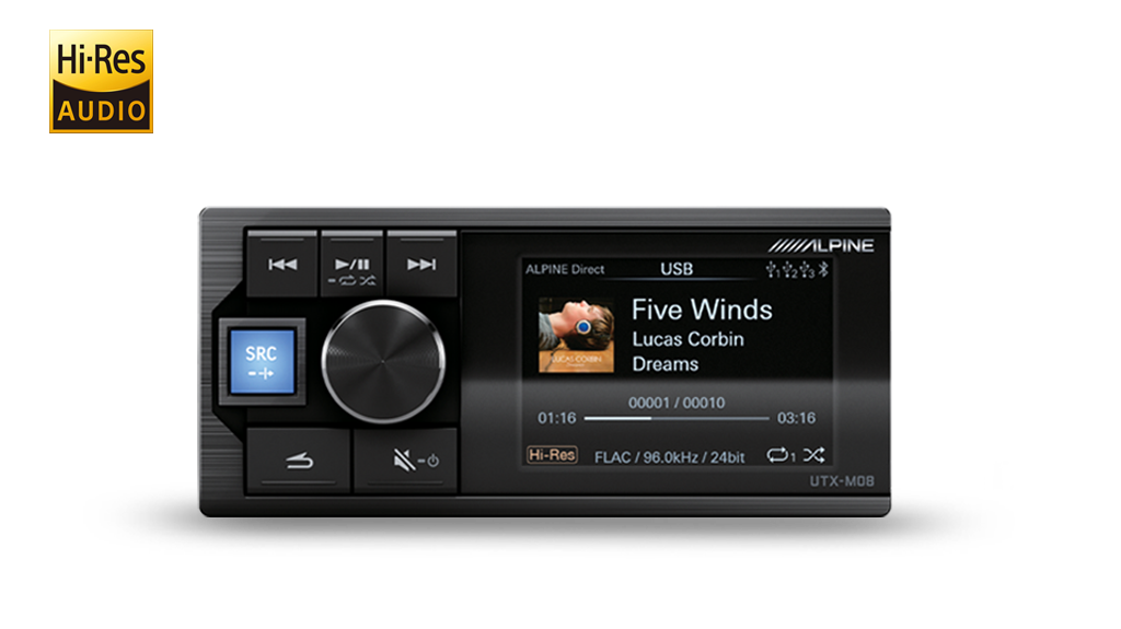 Alpine UTX-M08S – Hi-Res Audio Digital Media Player with Bluetooth Audio and Dual USB – view 2