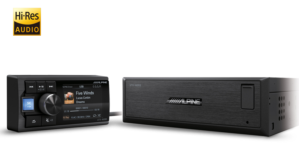 Alpine UTX-M08S – Hi-Res Audio Digital Media Player with Bluetooth Audio and Dual USB