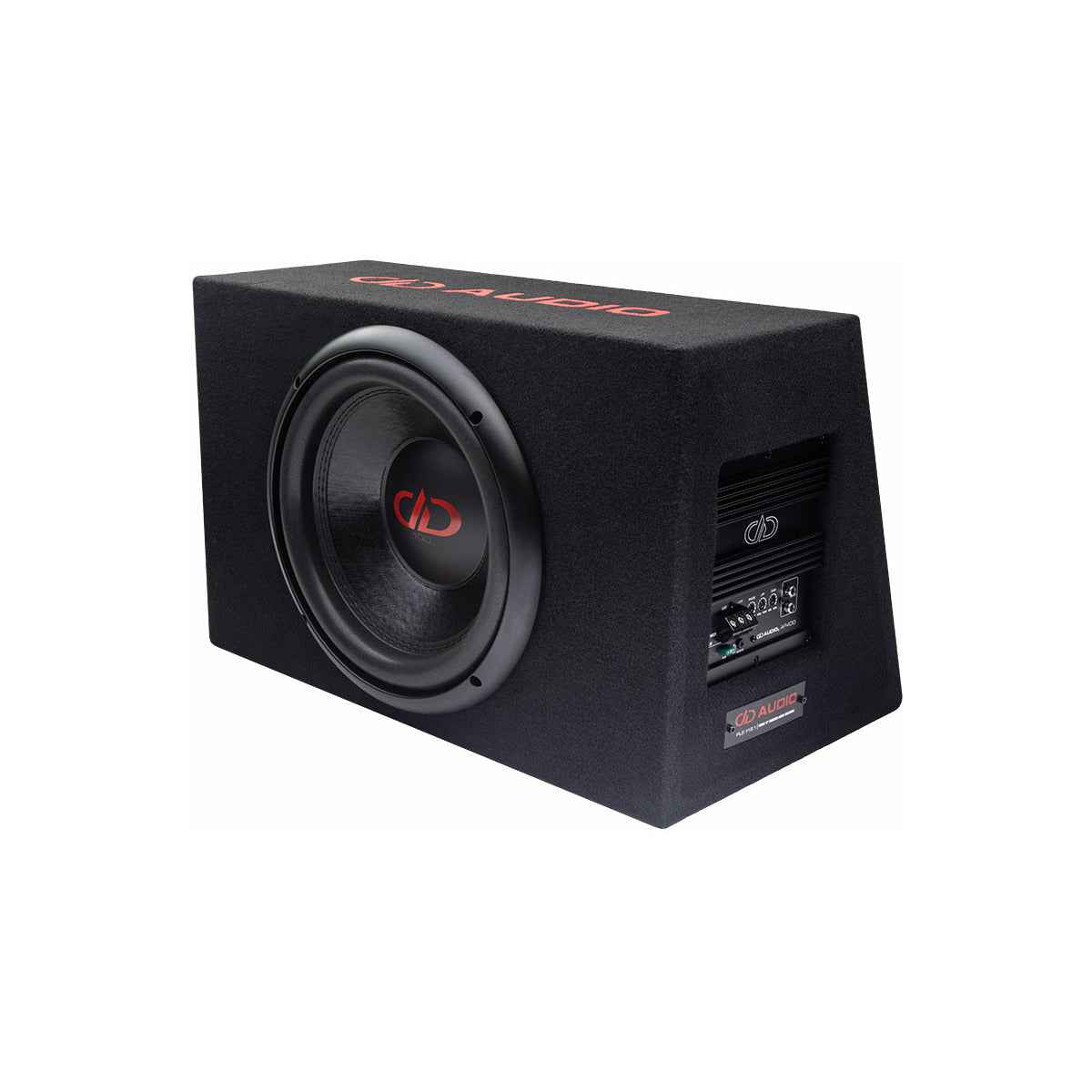 DD Audio DD 400w Powered Loaded 12inch Sub Enclosure in black with built-in amplifier
