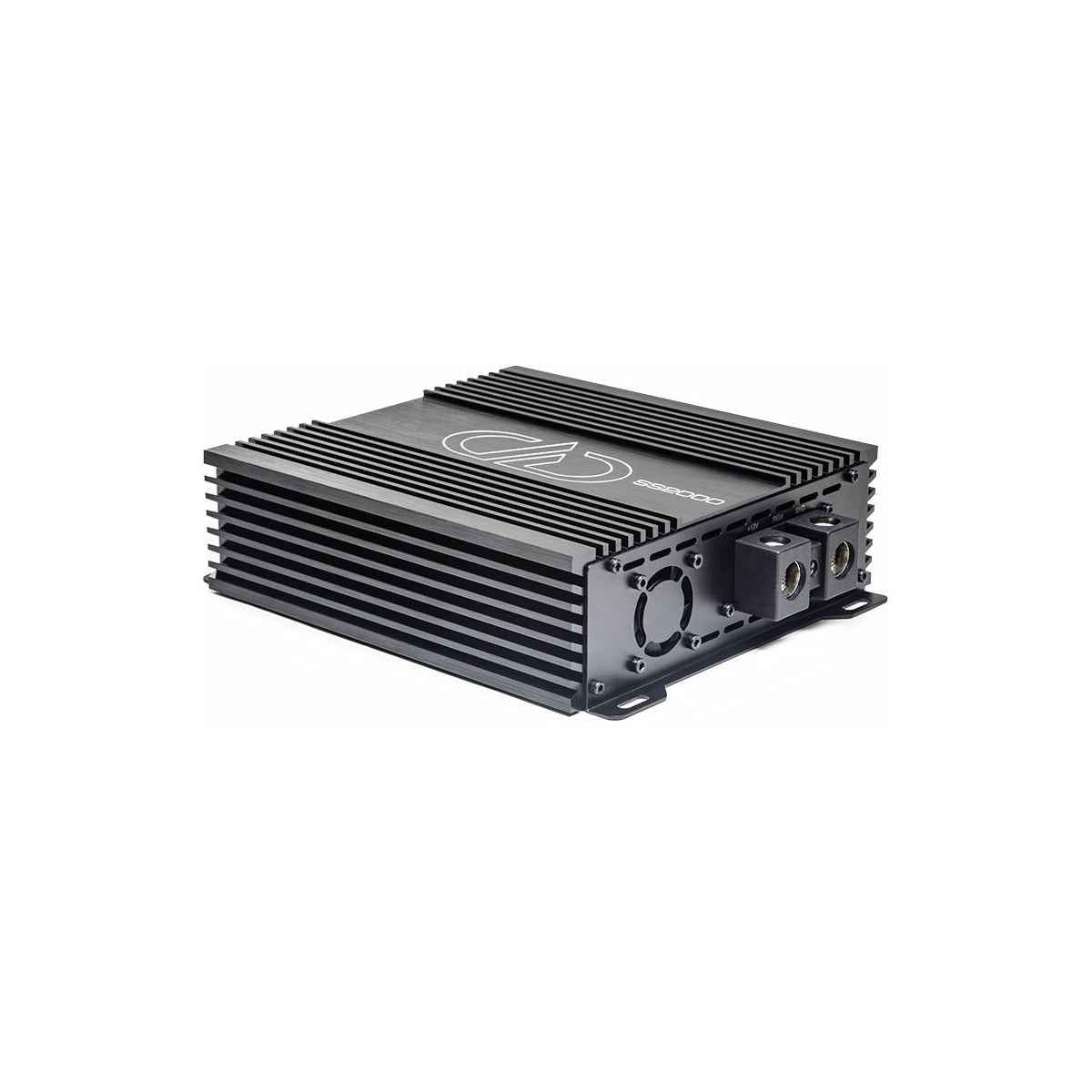 DD Audio 2000w mono amplifier black compact design with cooling vents and power connectors