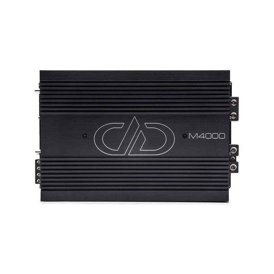 DD Audio M4000 amplifier black mono amplifier with sleek aluminum heat sink design