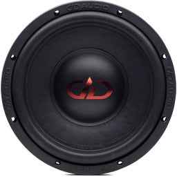 DD Audio Subwoofer 10 inch black car audio speaker with red logo in the center