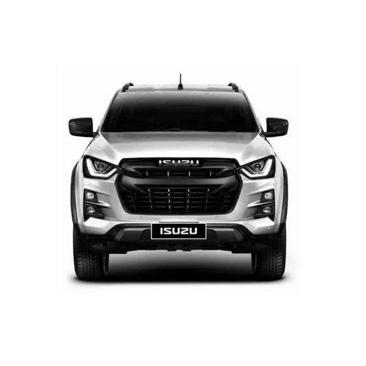 Isuzu D-Max RG 2021-on Behind Grille Light Bar Kit installed on a silver Isuzu D-Max for enhanced visibility