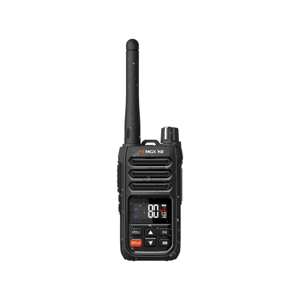 Genuine MGX H2 radio and supplied components - product photograph