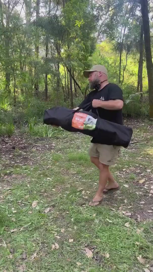 Nannup Deluxe Foldable Camp Chair, Cushioned Adjustable Lumbar Support, Wine Glass Holder, Media Storage Pocket, Zippered Storage Pocket for Carry Bag with Shoulder Strap, Weight Rated 200kg Camping and Events