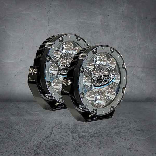 Ultra Vision Raptor 70 LED 7 inch Driving Light Set with Bright Illumination for Off-Road Adventures