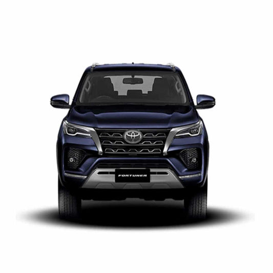 Toyota Fortuner 2018-on Behind Grille Light bar kit installed on a sleek blue SUV exterior