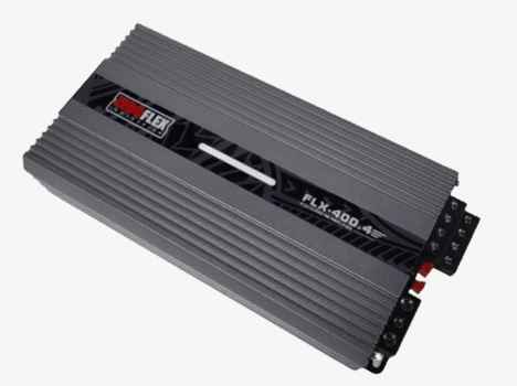 Zeroflex FLX400.4 4 channel amplifier with sleek gray design and compact build